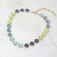 Madeline Love Mint Multiolor Round Stone Cluster Link Evening Necklace