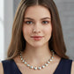 Madeline Love Silver Round Faceted Gem Link Statement Necklace