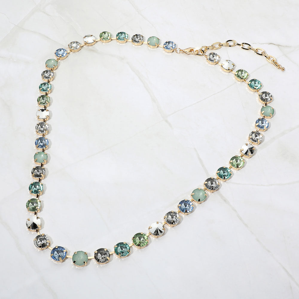 Madeline Love Multi Round Faceted Gem Link Statement Necklace