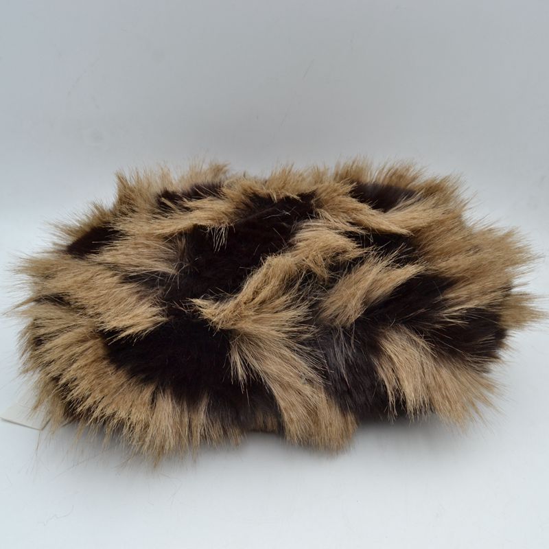 Shaggy Plush Handbag with Integrated Handle and Chain Strap - Handbags