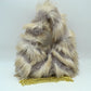 Shaggy Plush Handbag with Integrated Handle and Chain Strap - Off White - Handbags