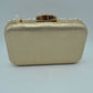 Beaded Evening Clutch Bag with Rhinestone Stripes and Chain Strap - Clutch Bags