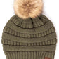 Earth Grey Stay warm and cozy with this classic C.C Pom Pom Knit Beanie, crafted from 100% soft acrylic for all-day comfort. The ribbed knit design adds texture and durability, while the signature pom pom on top brings a playful touch to any winter outfit. One size fits most, making it the perfect accessory for everyone. Ideal for cold weather adventures or casual everyday wear.