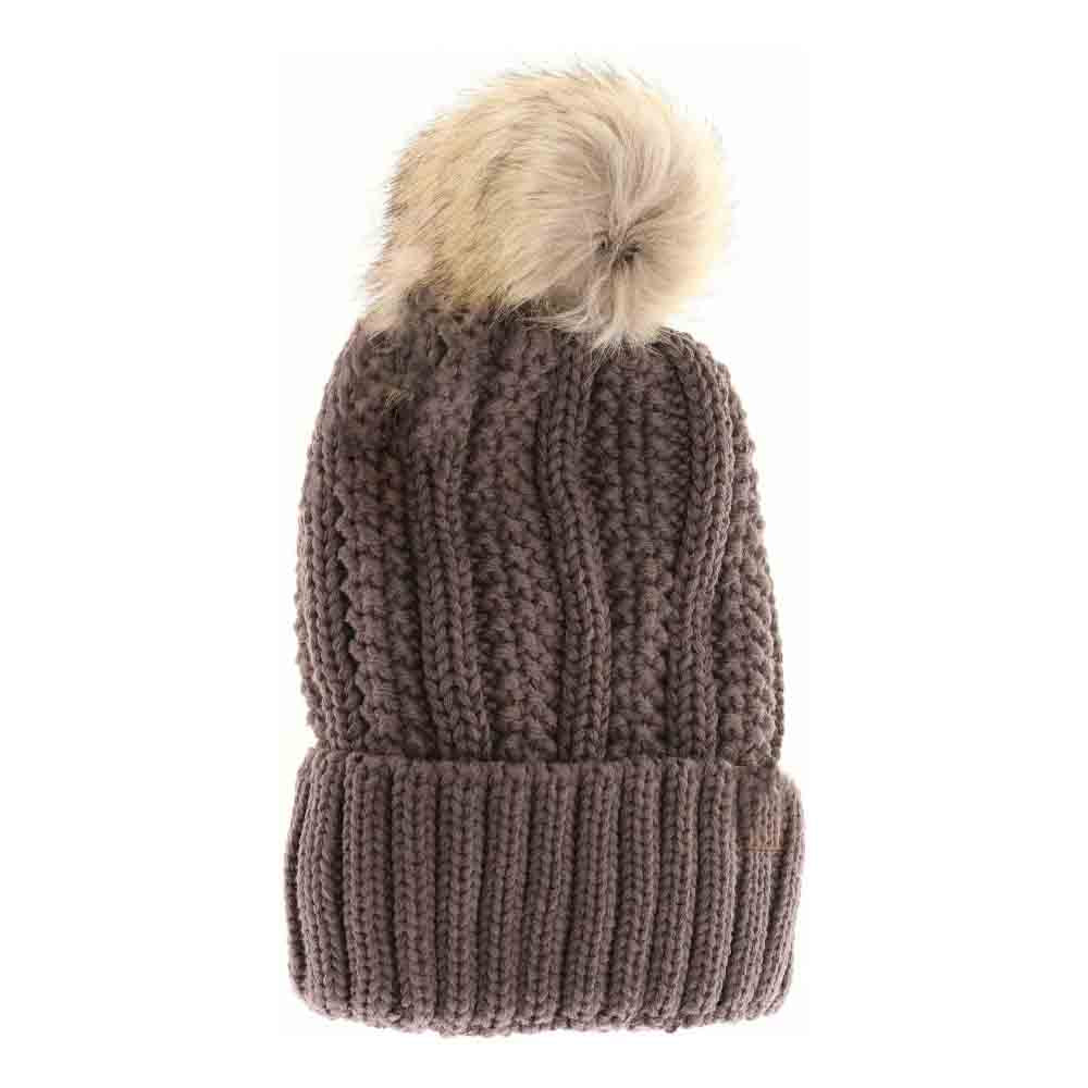 EarthGrey Fuzzy Lined Fur Pom CC Beanie combines expert craftsmanship with functional design to keep you warm in cold conditions. Its plush fuzzy lining ensures excellent insulation, while the soft fur pom adds a sophisticated touch without compromising comfort. Lightweight yet durable, this beanie is an essential accessory for cold-weather wear, blending practicality with refined style. 