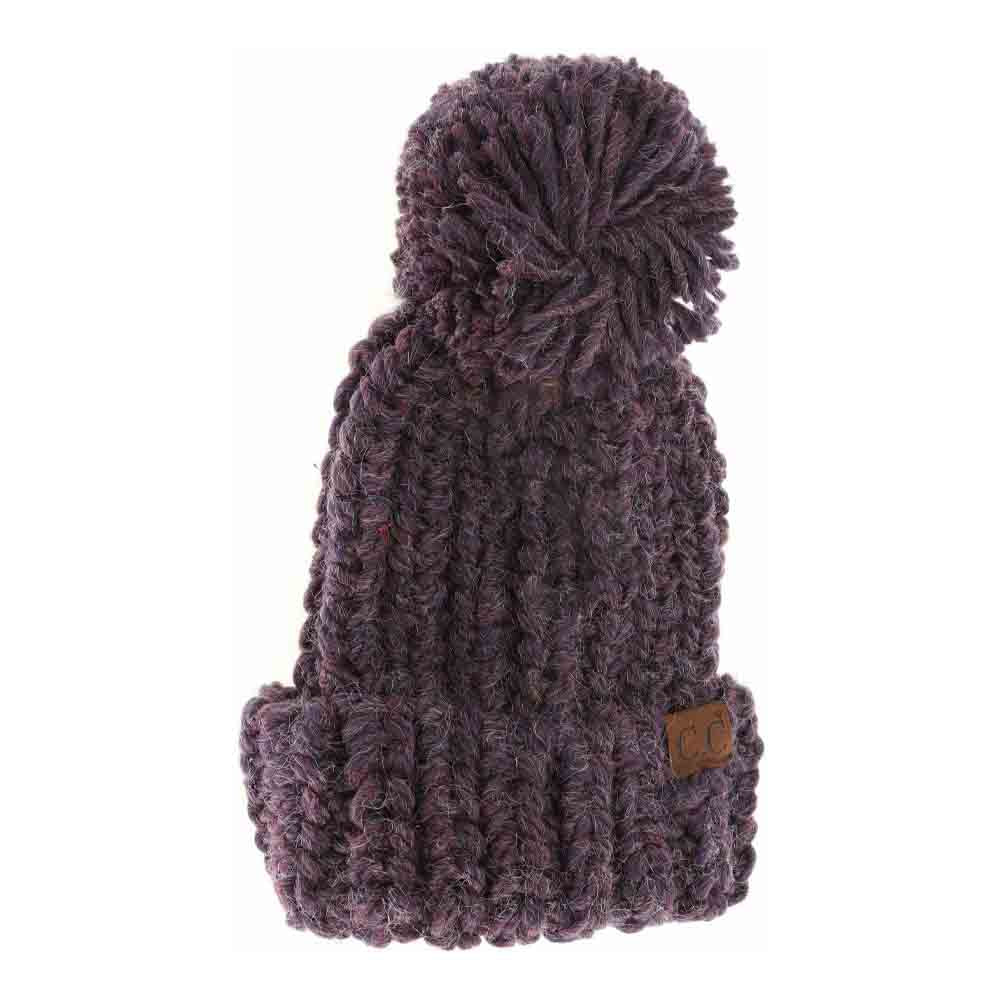 Eggplant Chunky Knit Yarn Pom C.C Beanie offers expert craftsmanship combining warmth and style in one accessory. Its dense yarn knit provides superior insulation, making it ideal for cold climates. The textured knit pattern ensures durability, while the classic pom pom adds a refined, casual appeal. Designed for a comfortable fit, this beanie maintains warmth without sacrificing breathability, making it a must-have for both outdoor enthusiasts and everyday wear.