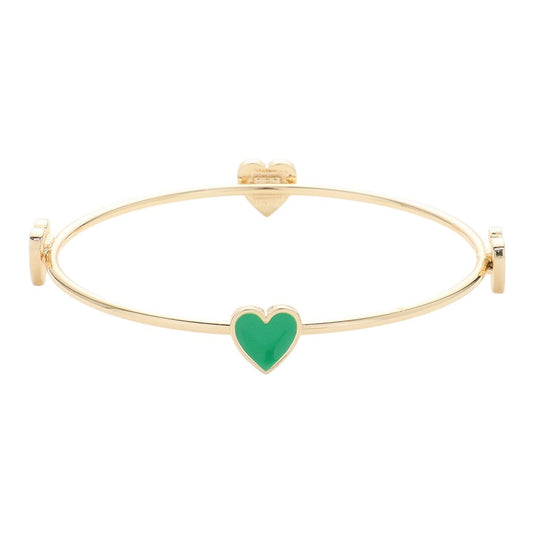 Enamel Heart Pointed Bangle Bracelet features a sleek and modern design that adds a touch of elegance to any outfit. Crafted from high-quality materials, it is durable and long-lasting. Its unique heart shape makes it a perfect gift for that special someone or a meaningful addition to your jewelry collection.