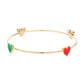 Enamel Heart Pointed Bangle Bracelet features a sleek and modern design that adds a touch of elegance to any outfit. Crafted from high-quality materials, it is durable and long-lasting. Its unique heart shape makes it a perfect gift for that special someone or a meaningful addition to your jewelry collection.