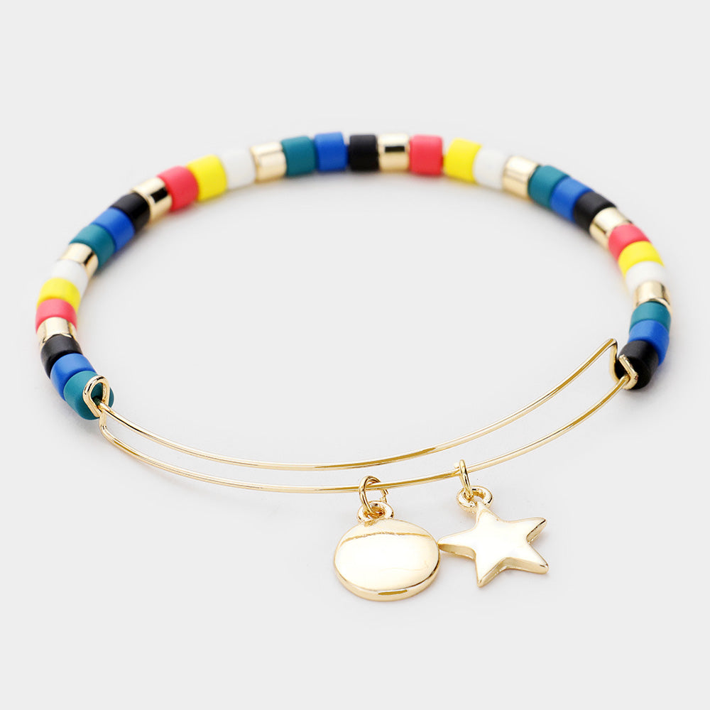 Madeline Love Gold, Multi Star Metal Charm Bead Bracelet - Bracelets
