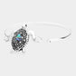 Madeline Love Abalone, Antique Silver Antique Metal Abalone Sea Turtle Bangle Bracelet - Bracelets - desc