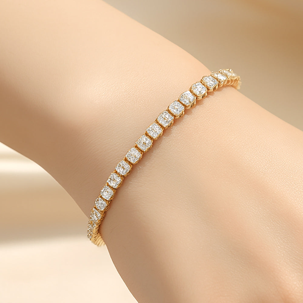 Madeline Love Clear, Gold 18K Gold Dipped Classic Tennis Chain Bracelet