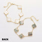 Madeline Love Gold, Gray Brass Metal Mother Of Pearl Quatrefoil Station Bracelet - Bracelets - extra