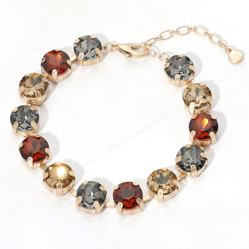 Madeline Love Black Diamond, Multi Round Stone Cluster Link Bracelet