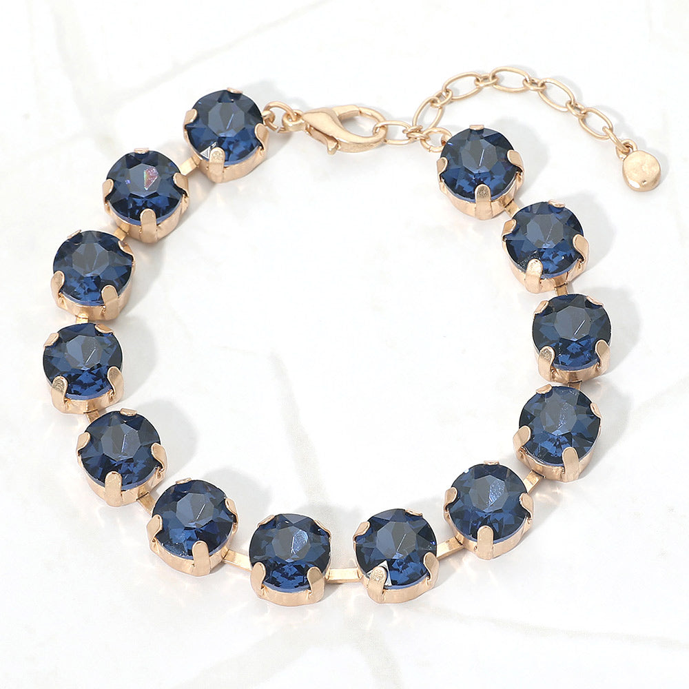 Madeline Love Blue Round Stone Cluster Link Bracelet