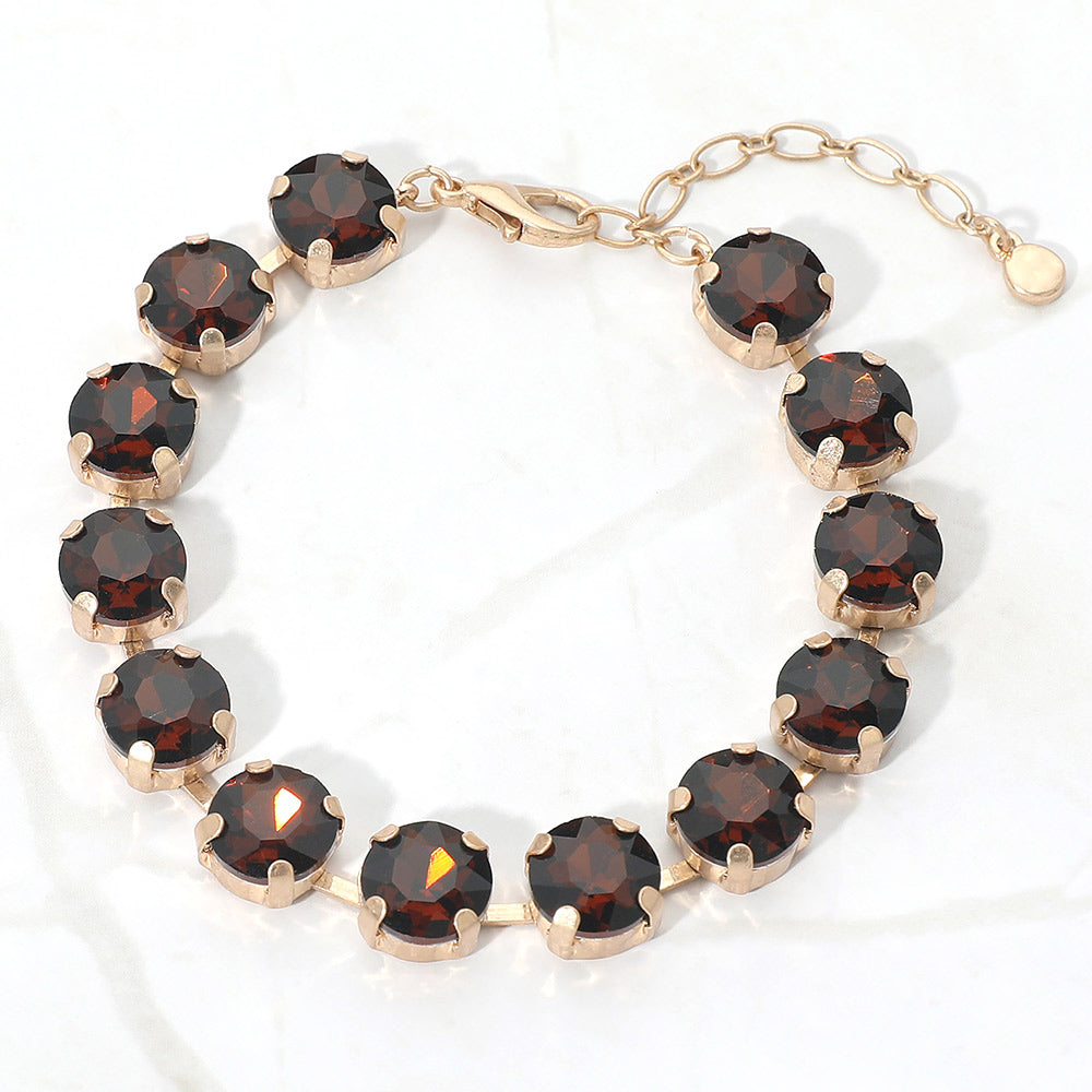 Madeline Love Brown Round Stone Cluster Link Bracelet