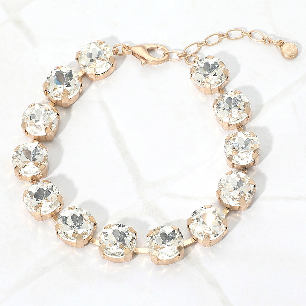 Madeline Love Clear Round Stone Cluster Link Bracelet