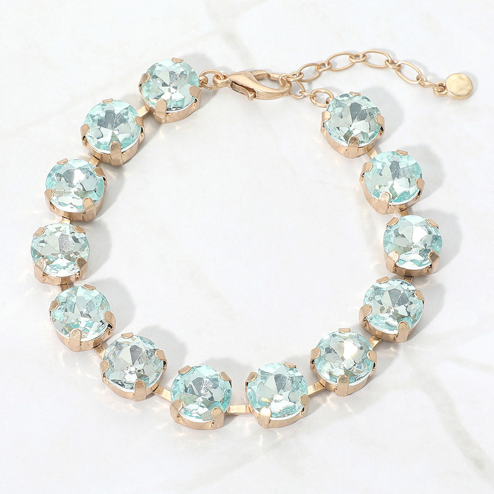 Madeline Love Mint Round Stone Cluster Link Bracelet
