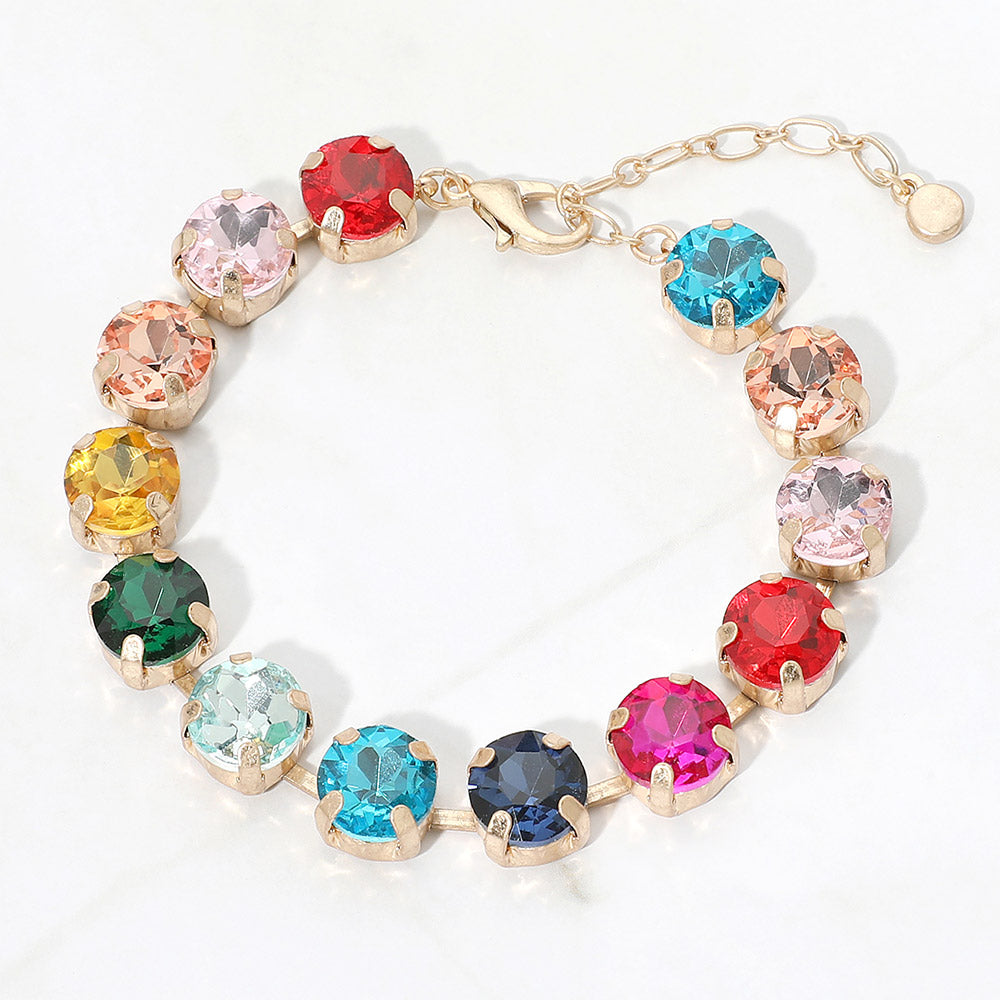 Madeline Love Multi Round Stone Cluster Link Bracelet