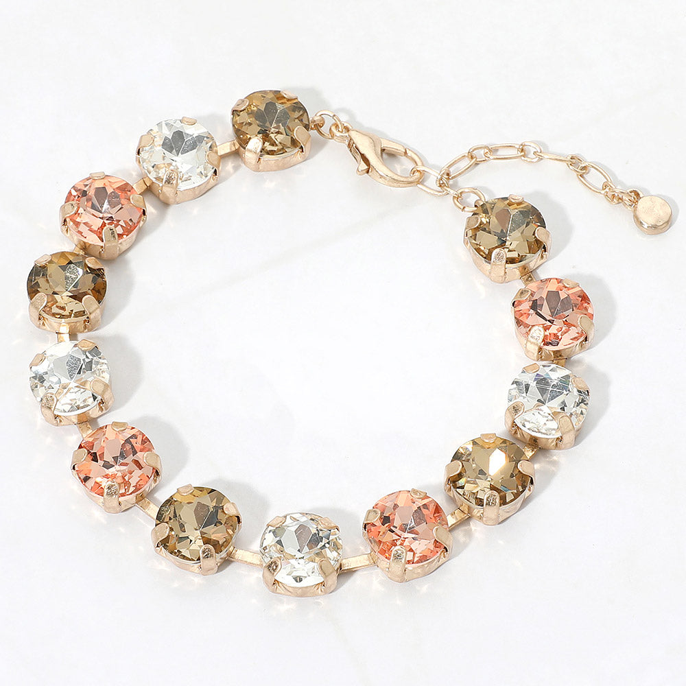 Madeline Love Multi, Topaz Round Stone Cluster Link Bracelet