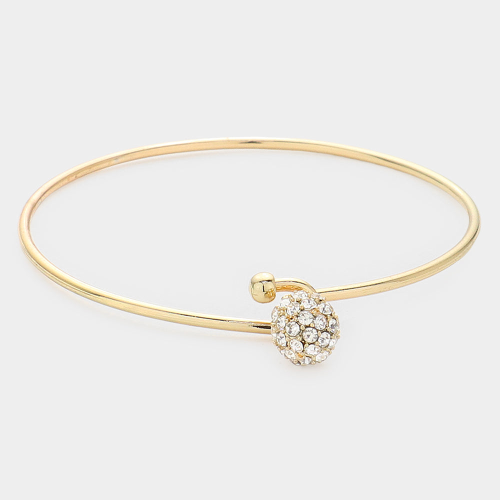 Madeline Love Gold Crystal Pave Ball Hook Bracelet - Bracelets