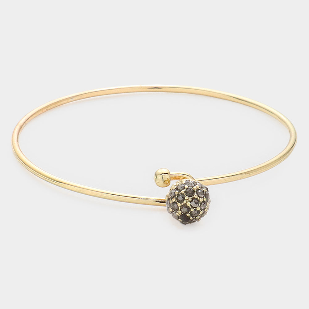 Madeline Love Hematite Crystal Pave Ball Hook Bracelet - Bracelets
