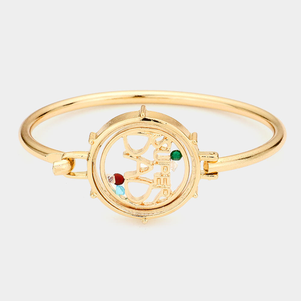 Madeline Love Gold SUPER DAD Floating Locket Hook Bracelet - Bracelets