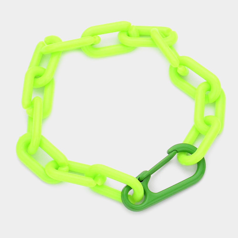 Madeline Love Lime Resin Open Oval Link Bracelet - Bracelets