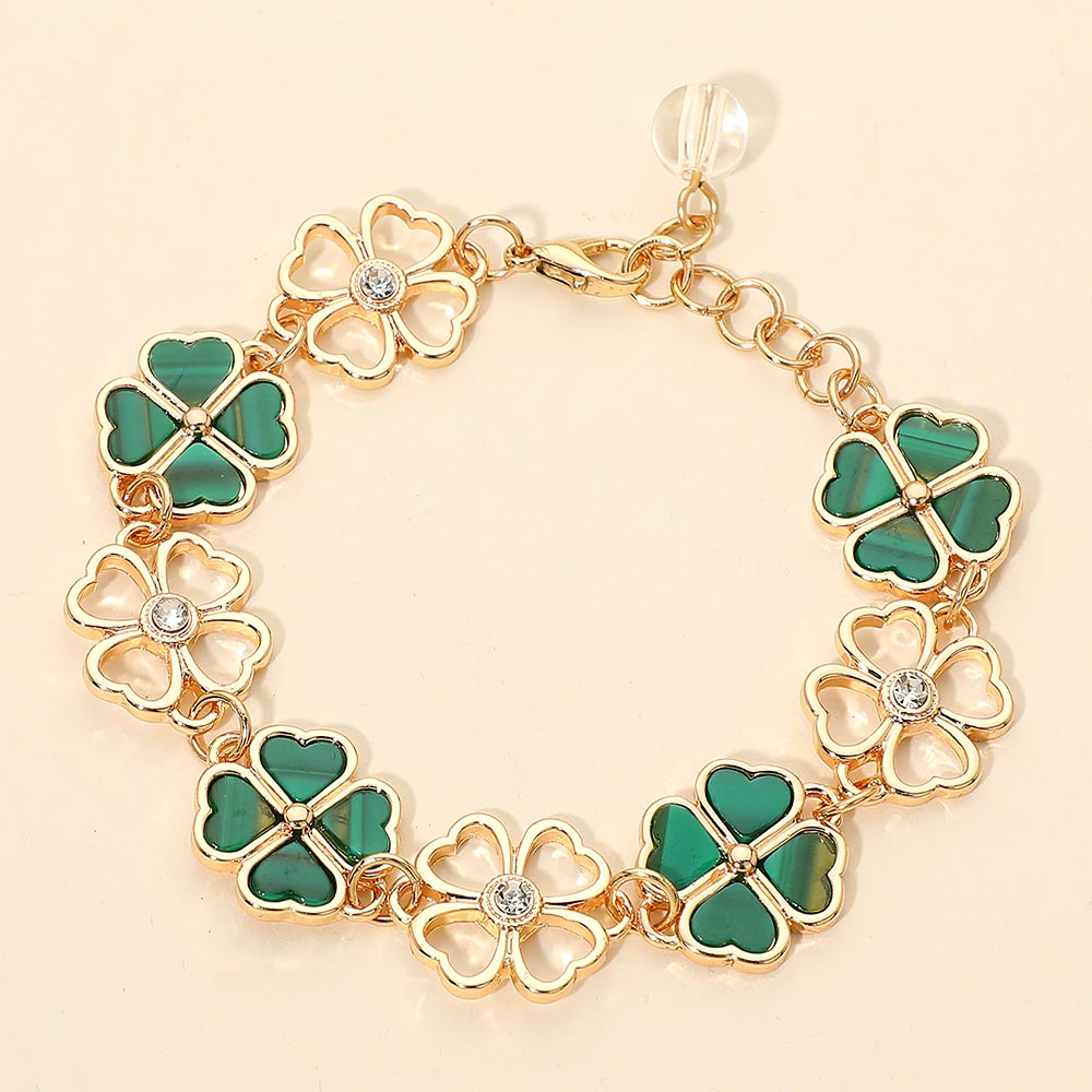 Madeline Love Gold Shamrock Clover Link Bracelet - Bracelets