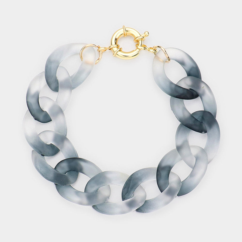 Madeline Love Gray Ombre Resin Chain Link Bracelet - Bracelets