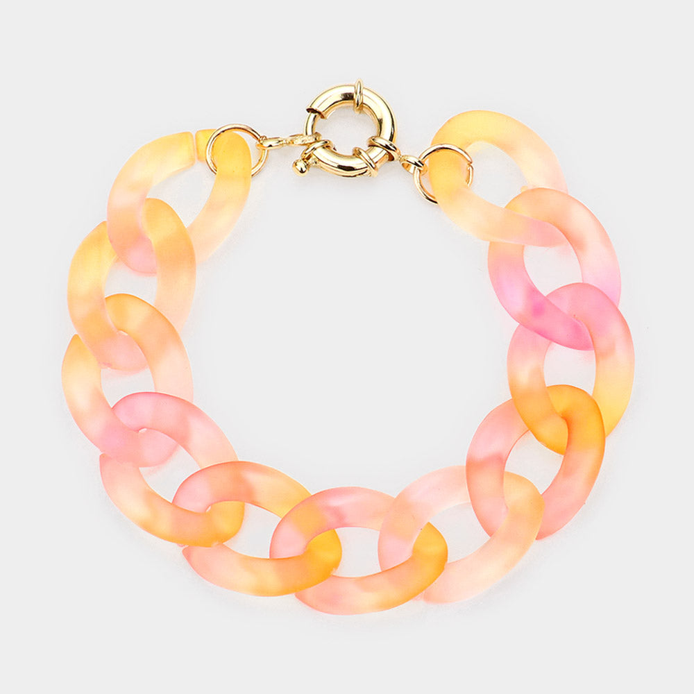 Madeline Love Pink Ombre Resin Chain Link Bracelet - Bracelets