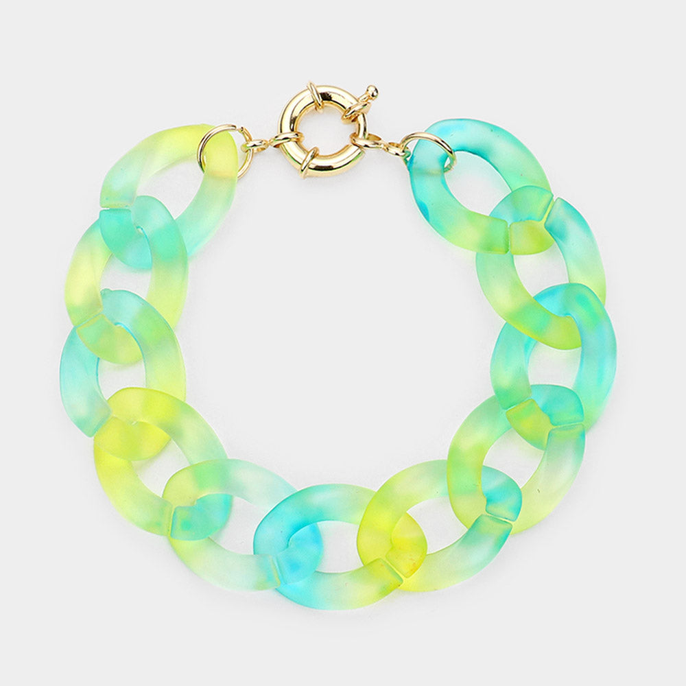 Madeline Love Turquoise Ombre Resin Chain Link Bracelet - Bracelets
