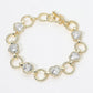 Madeline Love Gold 14K Gold Plated CZ Heart Charm Link Toggle Bracelet
