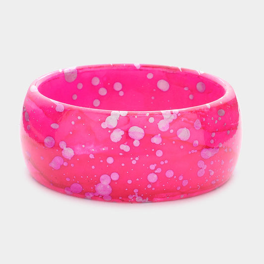 Madeline Love Pink Splash Print Bangle Bracelet - Bracelets