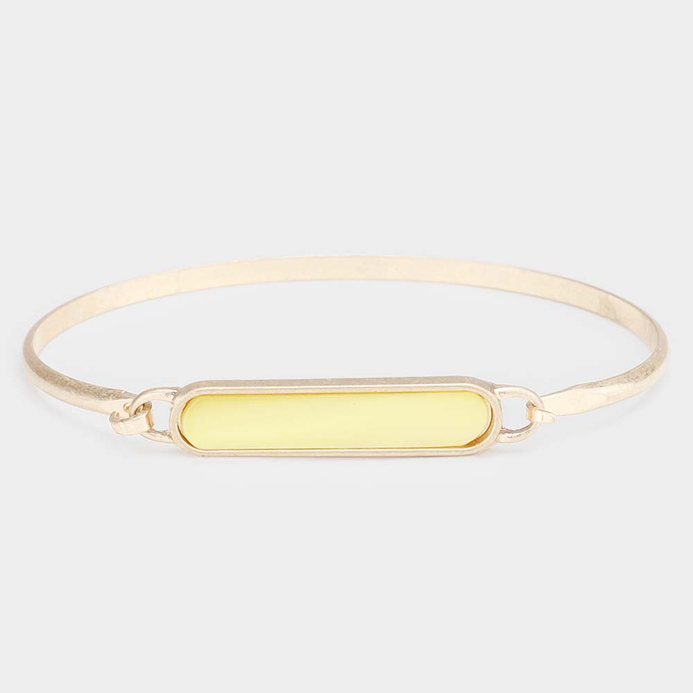 Yellow Rectangle Genuine Shell Hook Bracelet