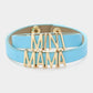 Madeline Love Blue, Gold 2PCS - MINI MAMA Message Faux Leather Button Snap Bracelets Set