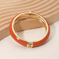 Madeline Love Brown Enamel Inlay Hinged Bangle Bracelet - Bracelets - extra