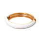 Madeline Love White Enamel Inlay Hinged Bangle Bracelet - Bracelets - desc
