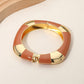 Madeline Love Brown Bold Enamel Inlay Square Hinged Bangle Bracelet - Bracelets - extra