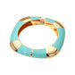 Madeline Love Turquoise Bold Enamel Inlay Square Hinged Bangle Bracelet - Bracelets - desc