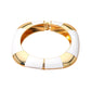 Madeline Love White Bold Enamel Inlay Square Hinged Bangle Bracelet - Bracelets - desc