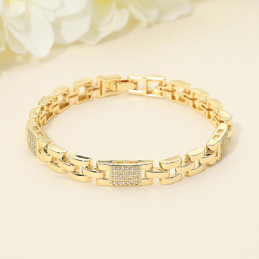Madeline Love Gold CZ Pave Link Bracelet