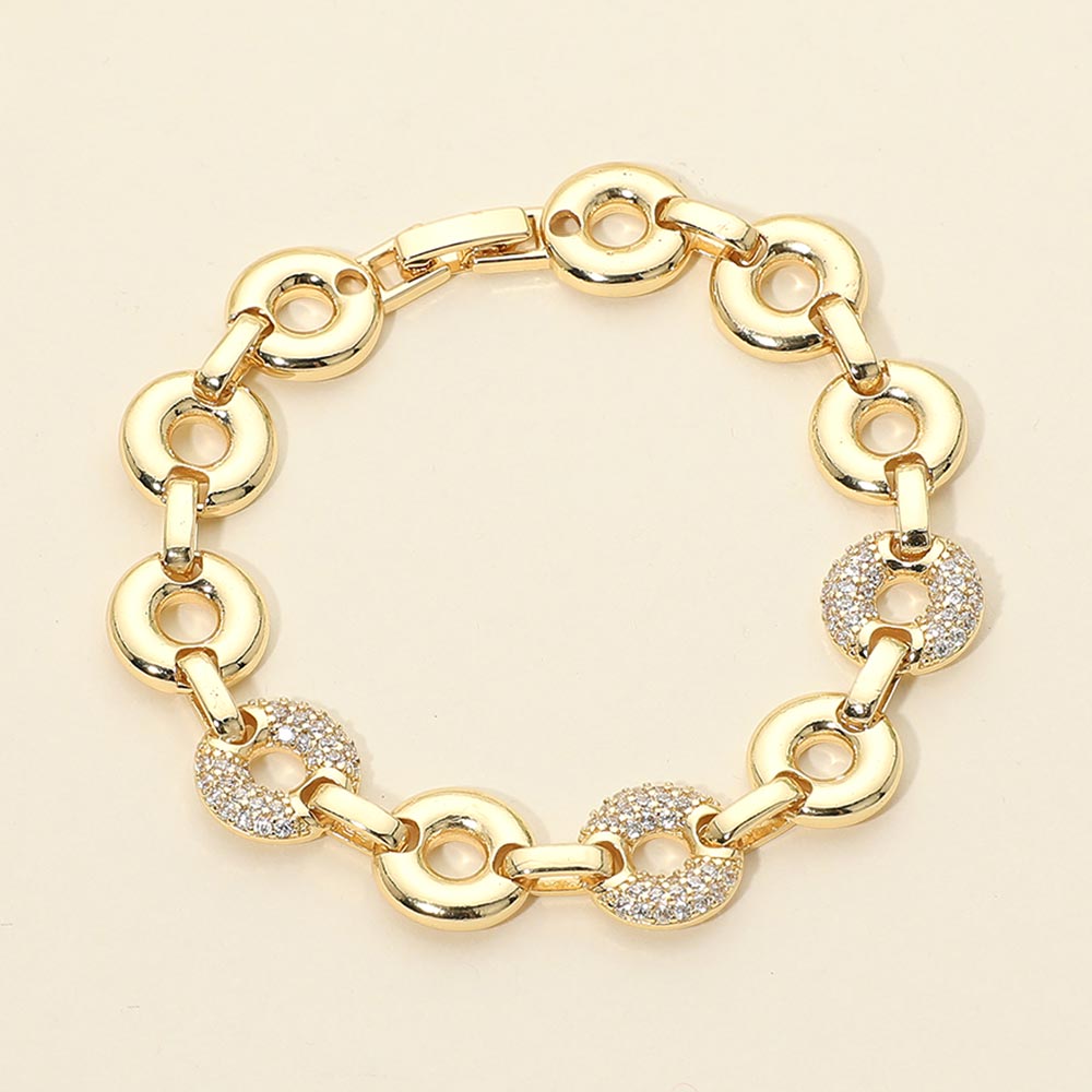 Madeline Love Gold CZ Pave Ring Link Bracelet