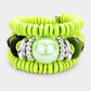 Madeline Love Green Resin Ball Accented Wood Beaded Adjustable Bracelet - Bracelets