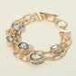 Madeline Love Black Diamond Faceted Oval Teardrop Rectangular Stone Cluster Link Metal Chain Layered Bracelet - Bracelets