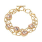 Madeline Love Peach Faceted Oval Teardrop Rectangular Stone Cluster Link Metal Chain Layered Bracelet - Bracelets - desc