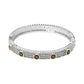 Madeline Love Black 14K Gold Plated CZ Bezel Station Accent Textured Hinged Bangle Bracelet - Bracelets - desc