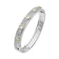 Madeline Love Clear 14K Gold Plated CZ Bezel Station Accent Textured Hinged Bangle Bracelet - Bracelets - desc