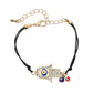 Madeline Love Black, Gold Hamsa Evil Eye Charm Accent Bracelet - Bracelets - desc