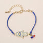 Madeline Love Blue, Gold Hamsa Evil Eye Charm Accent Bracelet - Bracelets