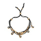 Madeline Love Black, Gold Evil Eye Charm Beaded Multi Layered Adjustable Cinch Pull Tie Bracelet - Bracelets - desc