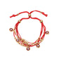 Madeline Love Gold, Red Evil Eye Charm Beaded Multi Layered Adjustable Cinch Pull Tie Bracelet - Bracelets - desc